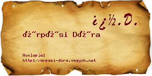 Árpási Dóra névjegykártya
