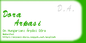 dora arpasi business card